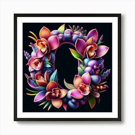 Floral Letter O Art Print