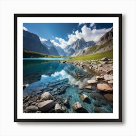 Kazakhstan Mountain Lake Art Print