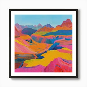 Colourful Abstract Zhangye National Park China 4 Art Print