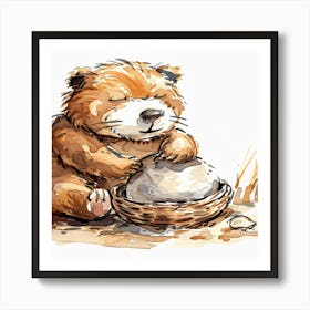 Bear In A Nest Art Print