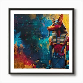 silhouette abstract artwork for old Egyptian gods - ancient Egyptians & pharaohs Art Print