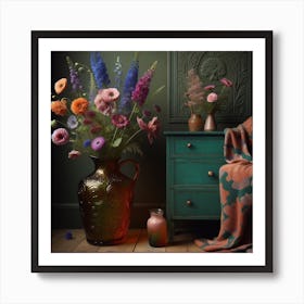 'A Room With Flowers' Art Print