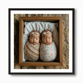 Twins In A Frame 8 Art Print