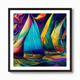 Sailboats Art Print