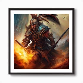 Warrior With A Sword Art Print