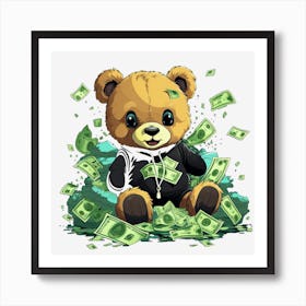 Teddy Bear With Money Art Print