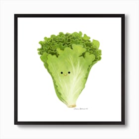 Kawaii Lettuce Art Print