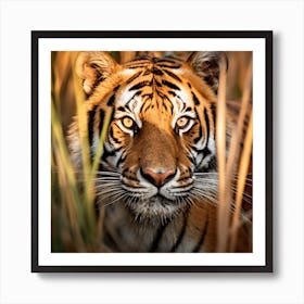 Tiger In The Grass Art Print