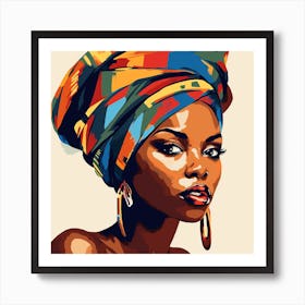 African Woman In A Turban 1 Art Print