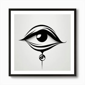 Eye Of God Black And White Abstract Art Art Print