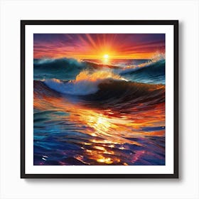 Sunset Over The Ocean 14 Art Print