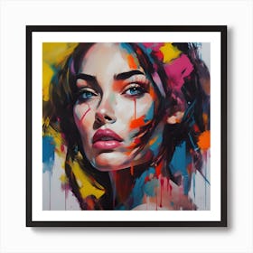 Abstract Girl With Colorful Eyes Art Print
