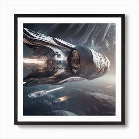 Spaceship In Space 22 Art Print