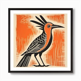 Retro Bird Lithograph Hoopoe 1 Art Print