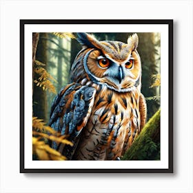 Owl In The Forest 213 Art Print
