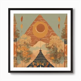 Temple In The Mountains Art Print