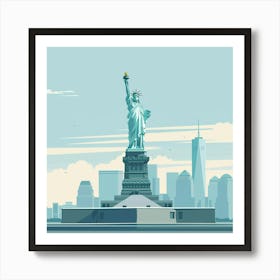 A Statue Of Liberty In New York Minimal Illustra 1719922963 2 Art Print