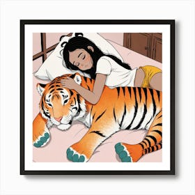 Tiger Pillow Art Print