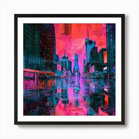 New York City At Night Art Print