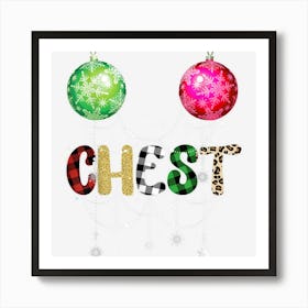 Funny Christmas Matching Couples Shirt Chest Nuts Ornaments Art Print