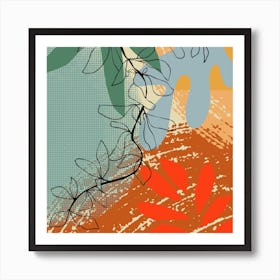 Abstract Branch Close Up Square Art Print