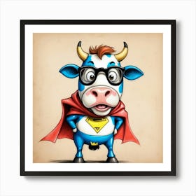 Super Cow 12 Art Print