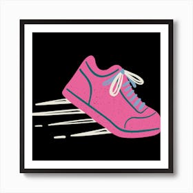 Pink Running Shoe Art Print