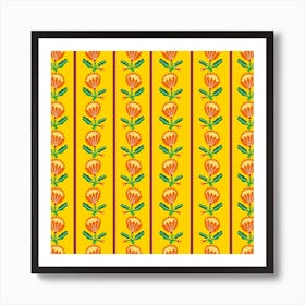 Floral Pattern Yellow Art Print