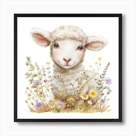 Lamb In The Meadow Art Print