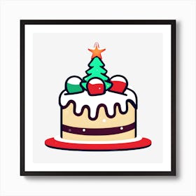 Christmas Cake Art Print