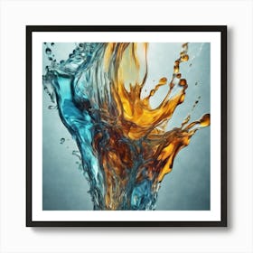 Abstract Water Splash On Glass Art Art Print