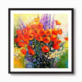 Bouquet of poppies Art Print