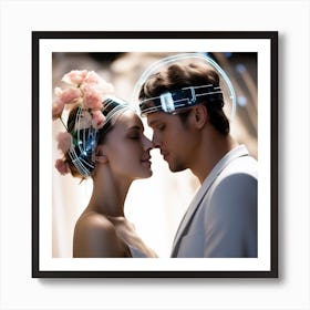 Futuristic Bride And Groom Art Print