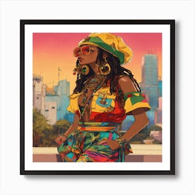 Rasta Girl Art Print