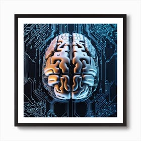 Brain On Circuit Board 16 Art Print