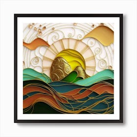 Sunset On The Sea Art Print