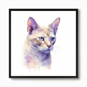 Thai Lilac Cat Portrait 1 Art Print