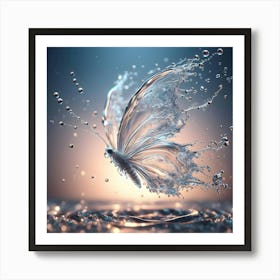 Butterfly Splashing Water 1 Art Print