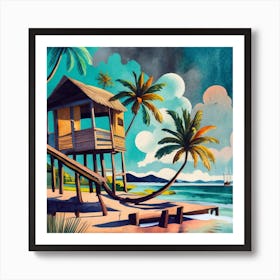 Beach House Art Print