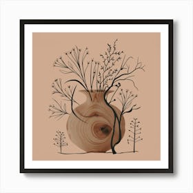 Vase With Branches Art Print