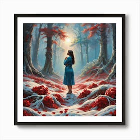 Girl In The Woods 6 Art Print