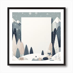 Winter Landscape With A White Board Art Print