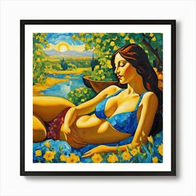 Woman In A Bikini uk Art Print