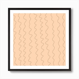 Wavy Lines Lines Pattern Wiggly Minimal Print Art Print