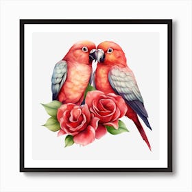 Couple Of Parrots 6 Art Print