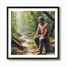 Man In The Woods Art Print