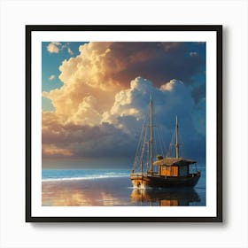 Sailboat On The Sea Art Print