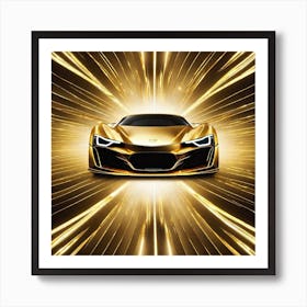 Gold Sports Car 6 Art Print