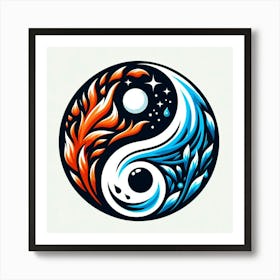 Yin Yang Fire & Water Art Print