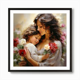 Love Family Care Warmth Joy Embrace Gratitude Flowers Celebration Motherhood Appreciatio (2) Art Print